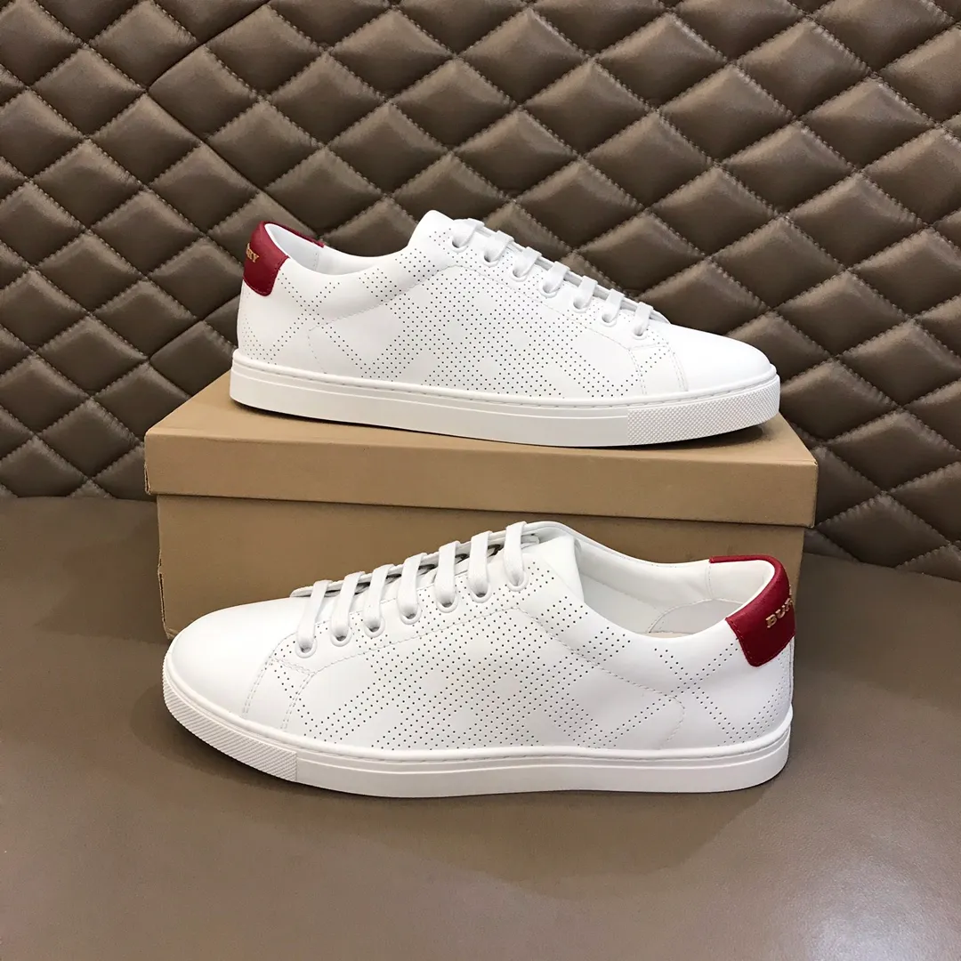 p380 ▫️B Home🆕Original boutique, classic plaid men's casual sneakers, made of selected calfskin, 100% original Burberry special fabrics! KPU puncture method on the back decorated with Burberry three-dimensional logo, original outsole 38/45